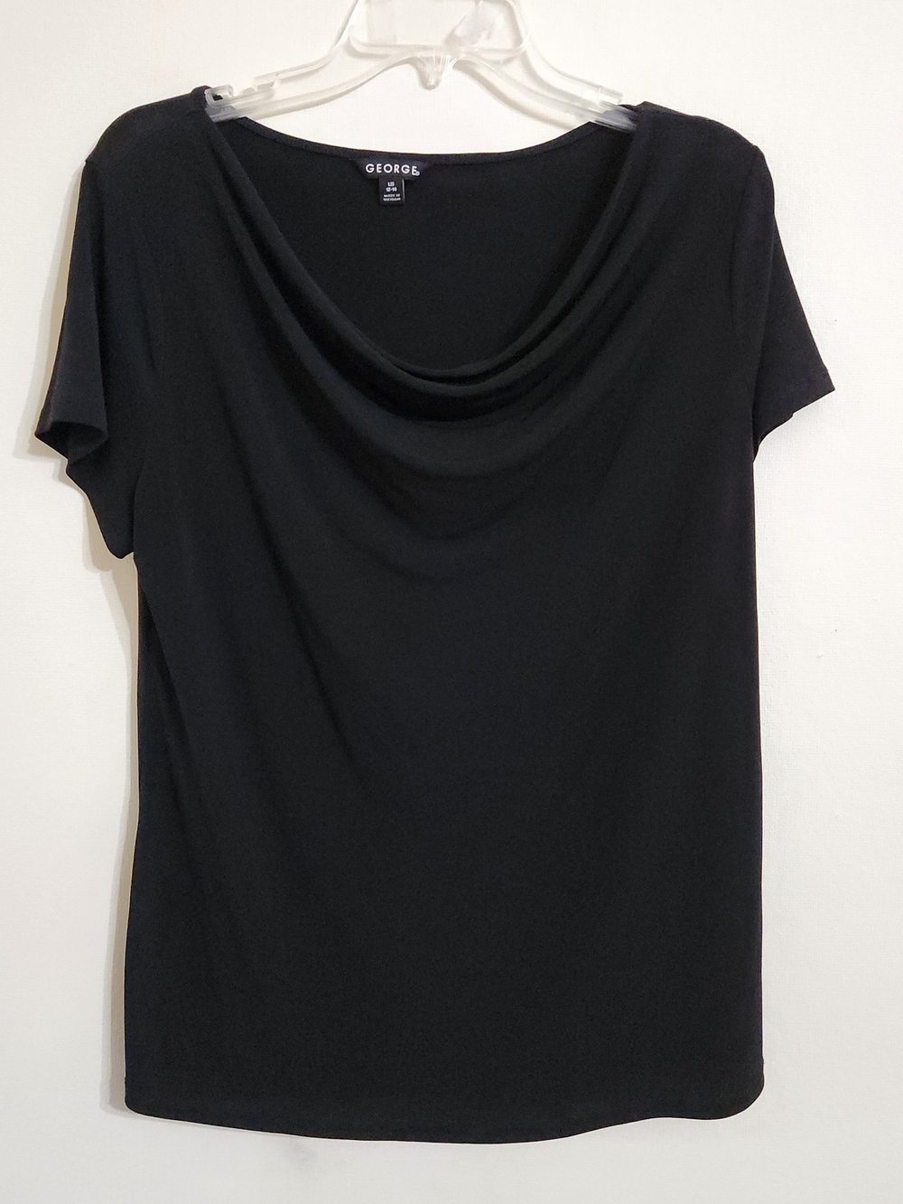 George Black Cowl Neck Short Sleeve Blouse